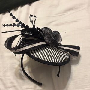 Elegant Black and White Fascinator